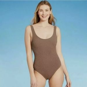 New Kona Sol One Piece Swimsuit Women's Crinkle Textured Small  Coverage AGA80
